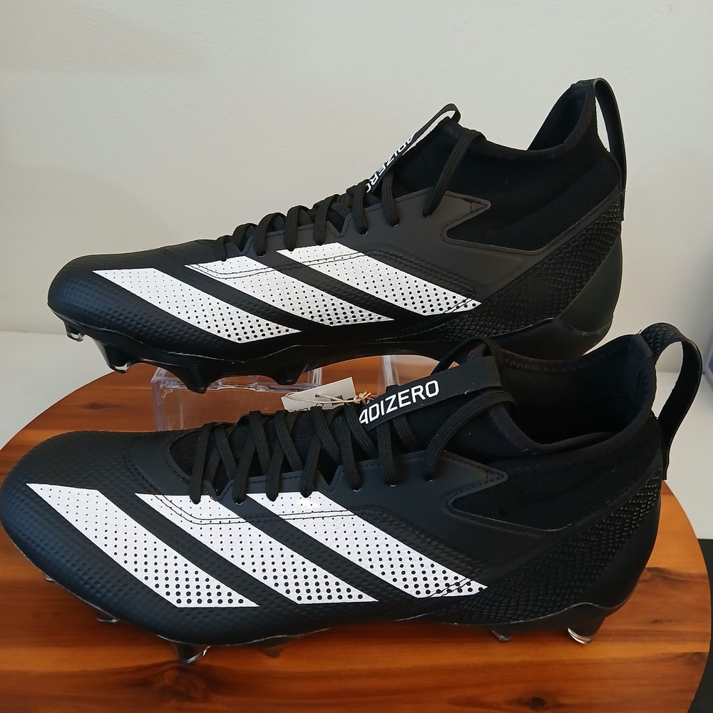 Adidas Adizero Impact Football Cleats Mens 15 Core Black White Mid Top IE1413
